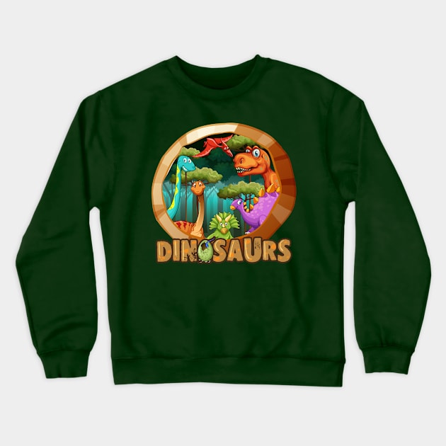 Dinosaurs World Crewneck Sweatshirt by black8elise